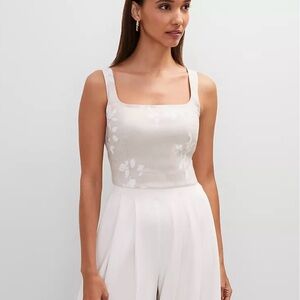 NWT Ann Taylor Cream Floral Tank Top